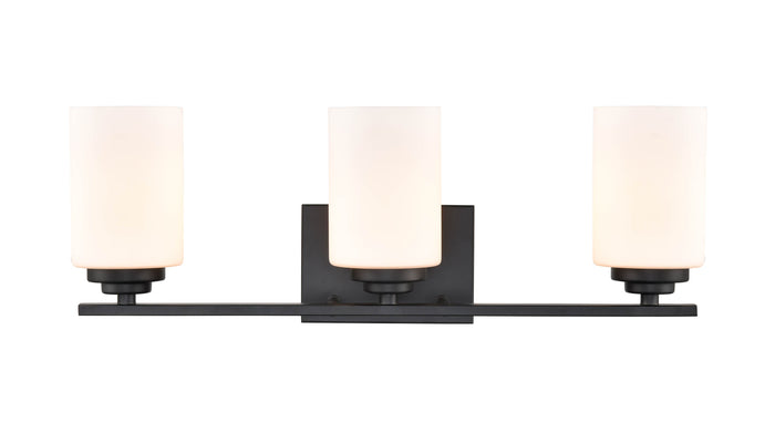 22'' Durham Matte Black 3 Light Bath Vanity