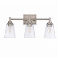 22-inch 3-light Brushed Nickel Vanity Light with Clear Glass Shade