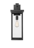 22-inch Barkeley Powder Coated Black 1-Light Outdoor Wall Sconce with Clear Glass