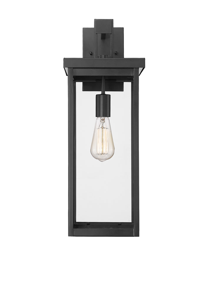 22-inch Barkeley Powder Coated Black 1-Light Outdoor Wall Sconce with Clear Glass