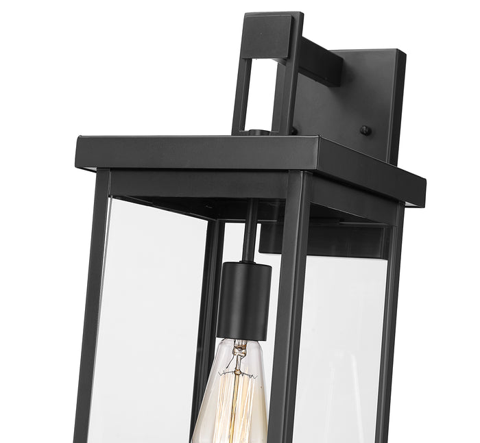 22-inch Barkeley Powder Coated Black 1-Light Outdoor Wall Sconce with Clear Glass