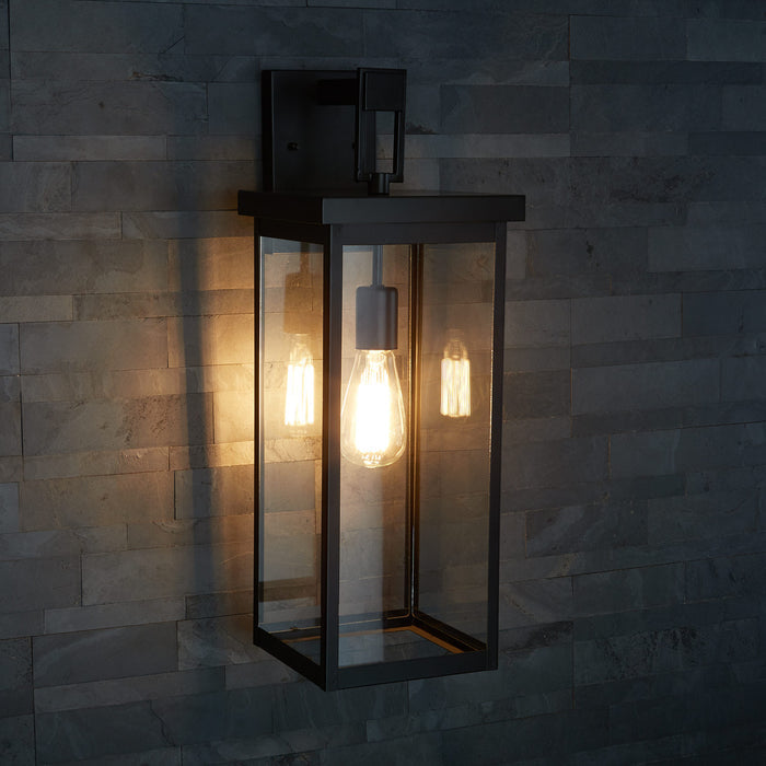 22-inch Barkeley Powder Coated Black 1-Light Outdoor Wall Sconce with Clear Glass