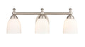 22-inch Satin Nickel 3-Light Etched White Glass Bathroom Vanity Light