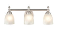 22-inch Satin Nickel 3-Light Faux Alabaster Glass Dome Bathroom Vanity Light