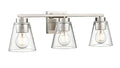 22-inch Strayhan Brushed Nickel 3-Light Clear Glass Bathroom Vanity Light