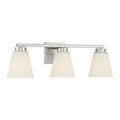 22-inch Strayhan Brushed Nickel 3-Light White Frosted Glass Bathroom Vanity Light
