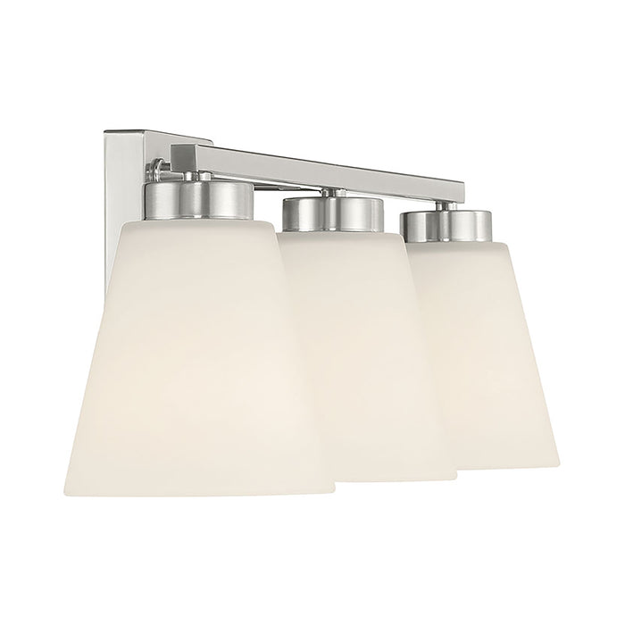 22-inch Strayhan Brushed Nickel 3-Light White Frosted Glass Bathroom Vanity Light