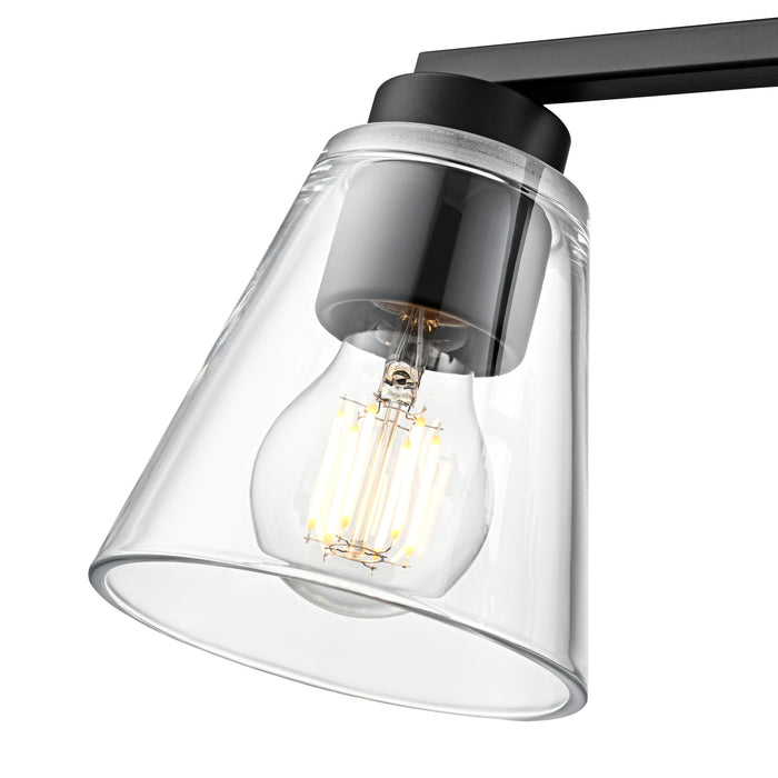 22-inch Strayhan Matte Black 3-Light Clear Glass Bathroom Vanity Light