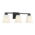 22-inch Strayhan Matte Black 3-Light White Frosted Glass Bathroom Vanity Light