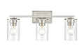 22-inch Verlana Brushed Nickel 3-Light Clear Glass Bathroom Vanity Light