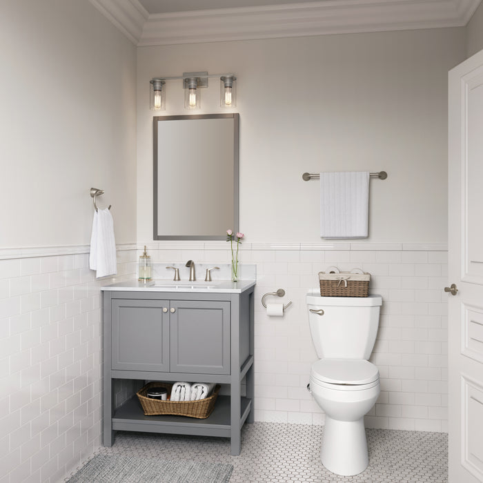 22-inch Verlana Brushed Nickel 3-Light Clear Glass Bathroom Vanity Light