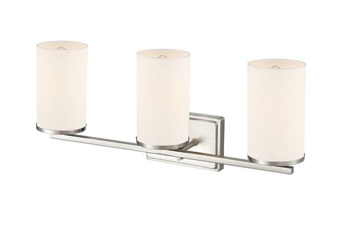 22-inch Verlana Brushed Nickel 3-Light Etched White Glass Bathroom Vanity Light