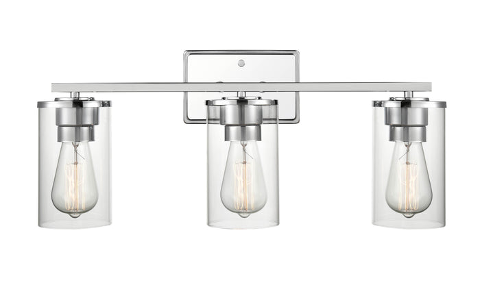 22-inch Verlana Chrome 3-Light Clear Glass Bathroom Vanity Light