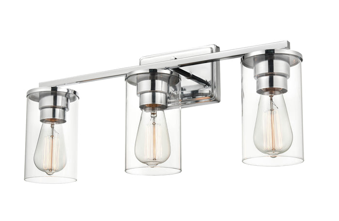 22-inch Verlana Chrome 3-Light Clear Glass Bathroom Vanity Light