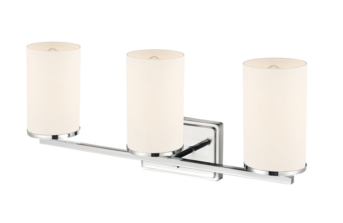 22-inch Verlana Chrome 3-Light Etched White Glass Bathroom Vanity Light