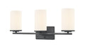 22-inch Verlana Matte Black 3-Light Etched White Glass Bathroom Vanity Light