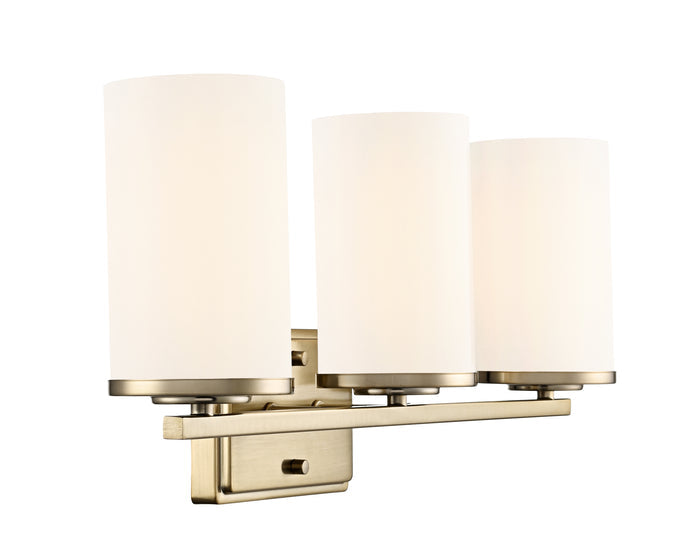 22-inch Verlana Modern Gold 3-Light Etched White Glass Bathroom Vanity Light