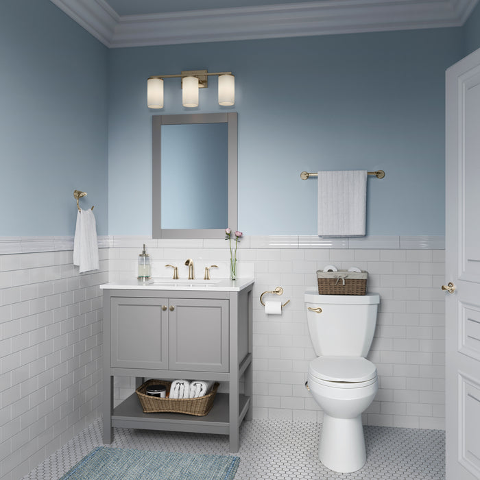 22-inch Verlana Modern Gold 3-Light Etched White Glass Bathroom Vanity Light