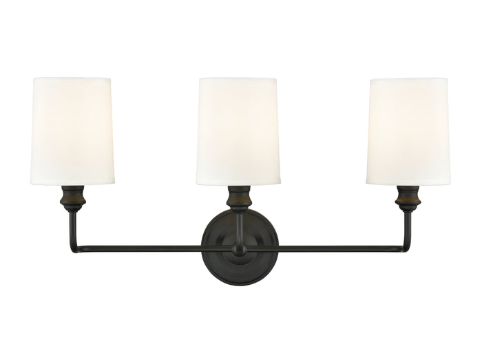 22'' Leena Matte Black 3 Light Bath Vanity