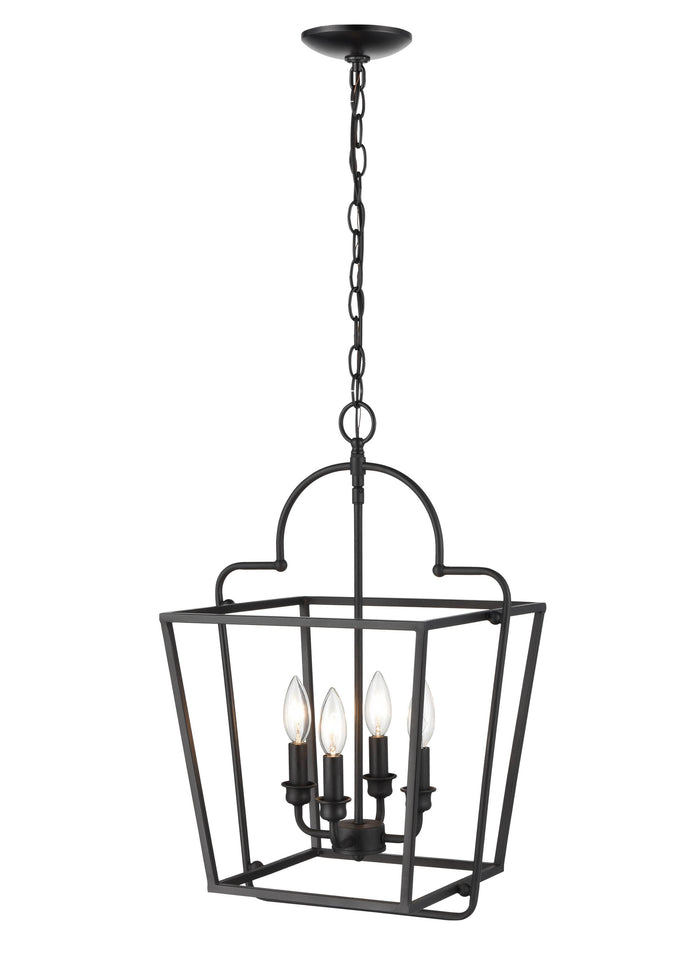 22''  Matte Black 4 Light Pendant