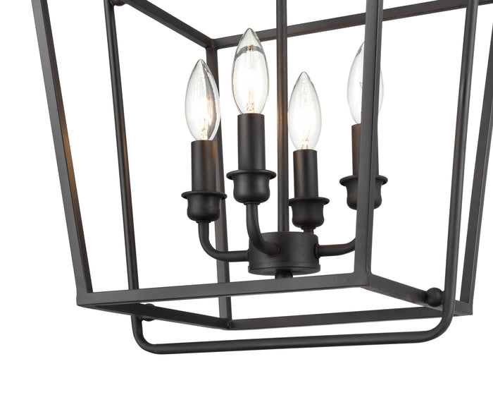 22''  Matte Black 4 Light Pendant