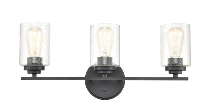 22'' Moven Matte Black 3 Light Bath Vanity
