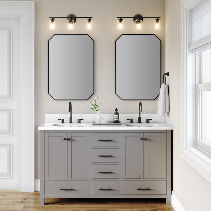 22'' Moven Matte Black 3 Light Bath Vanity
