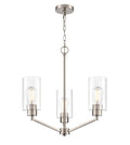 22.25'' Beverlly Brushed Nickel 3 Light Chandelier