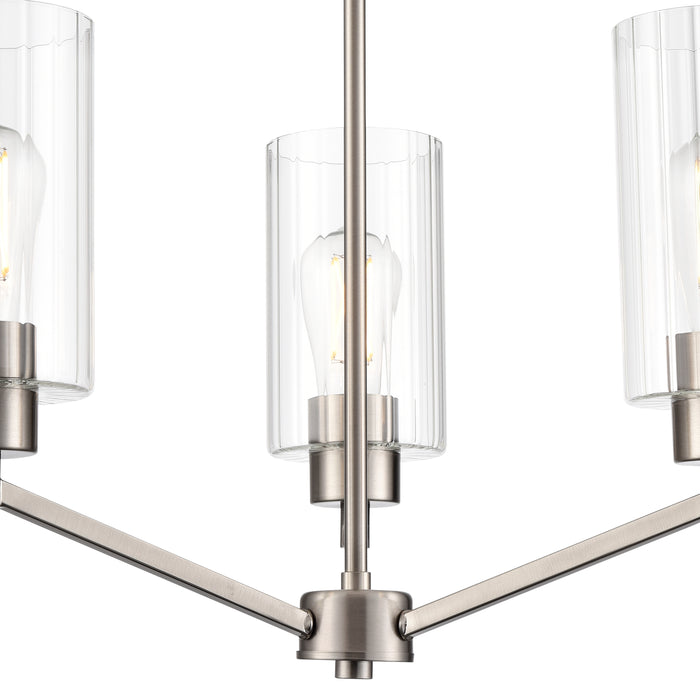 22.25'' Beverlly Brushed Nickel 3 Light Chandelier