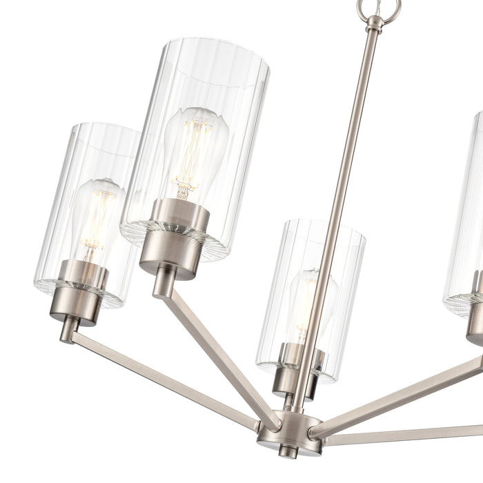 22.25'' Beverlly Brushed Nickel 5 Light Chandelier