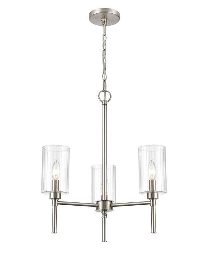 22.25'' Chastine Brushed Nickel 3 Light Chandelier