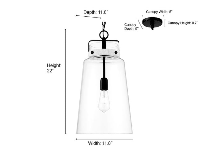 22.25'' Lolla Vintage Brass 1 Light Pendant