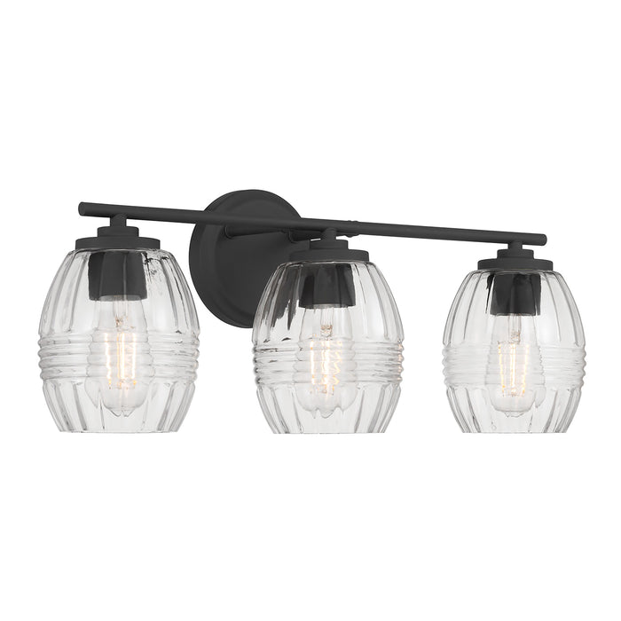22.25'' Miravelle Matte Black 3 Light Bath Vanity