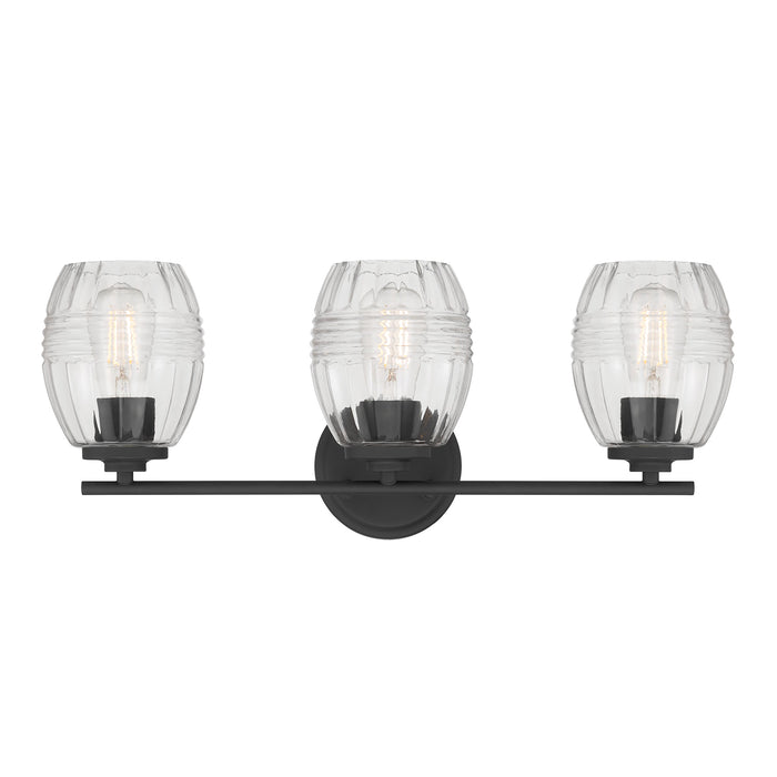 22.25'' Miravelle Matte Black 3 Light Bath Vanity