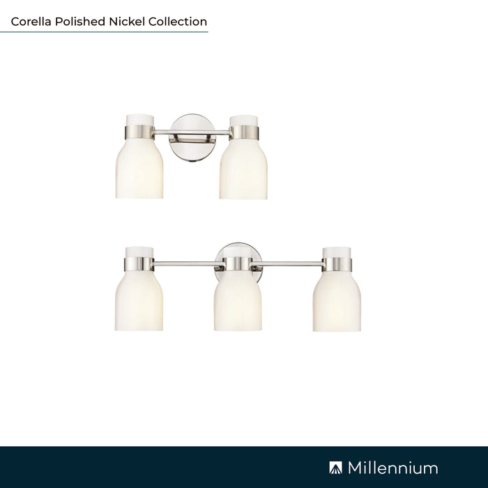 22.5'' Corella Polished Nickel 3 Light Bath Vanity