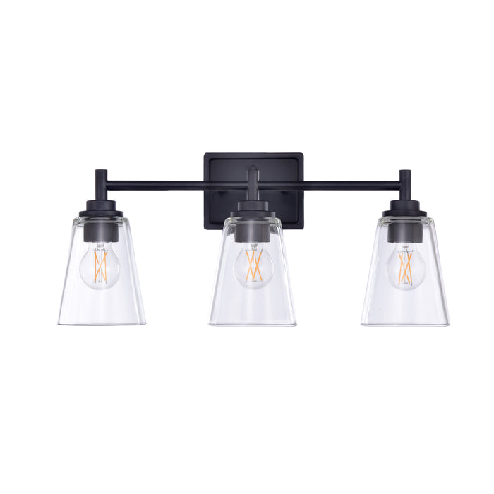 22.5-inch 3-light Matte Black Vanity Light