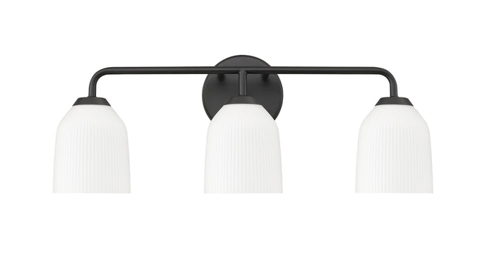22.75'' Norah Matte Black 3 Light Bath Vanity