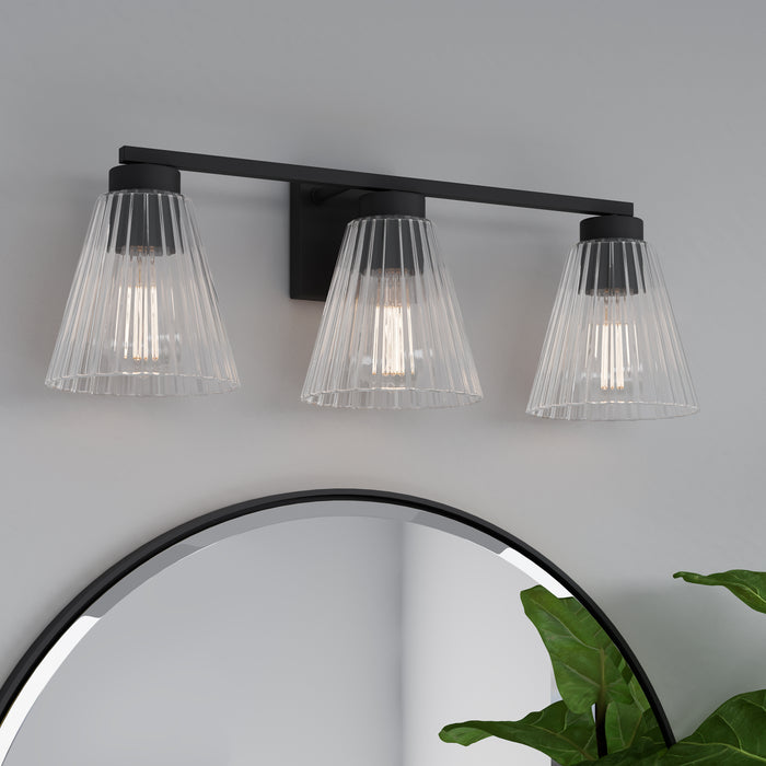 22.75'' Riville Matte Black 3 Light Bath Vanity