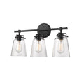 22.9'' Amberose Matte Black 3 Light Bath Vanity