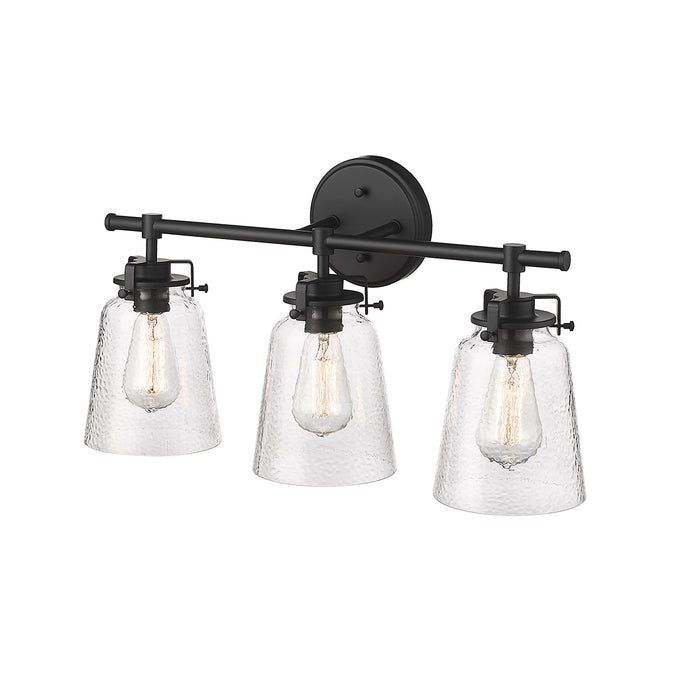 22.9'' Amberose Matte Black 3 Light Bath Vanity