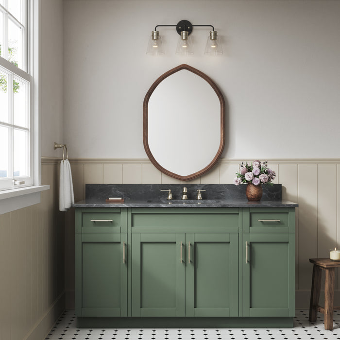 23'' Cameron Matte Black/Modern Gold 3 Light Bath Vanity