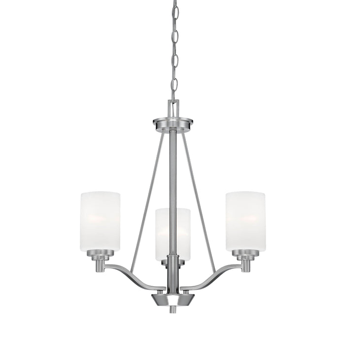 23'' Durham Satin Nickel 3 Light Chandelier