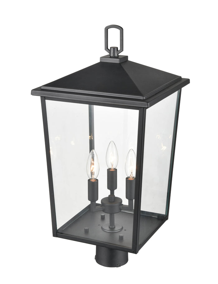 23'' Fetterton Powder Coated Black 3 Light Post Lantern