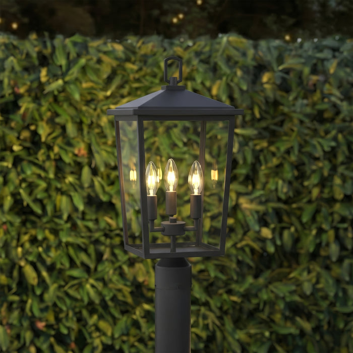 23'' Fetterton Powder Coated Black 3 Light Post Lantern