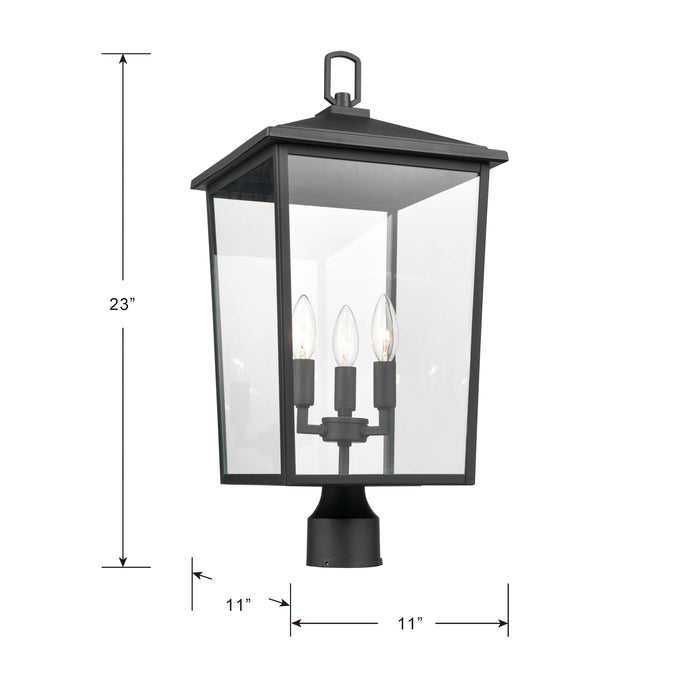 23'' Fetterton Powder Coated Black 3 Light Post Lantern