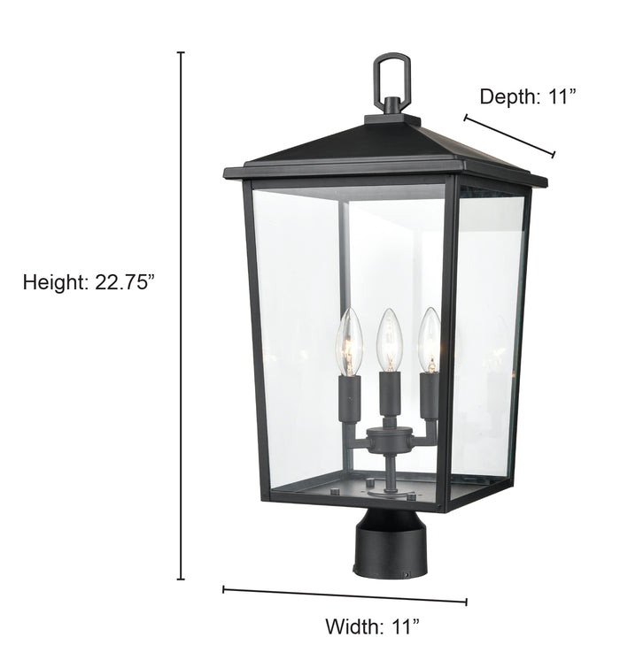 23'' Fetterton Powder Coated Bronze 3 Light Post Lantern