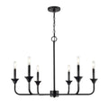 23'' Herring Matte Black 6 Light Chandelier