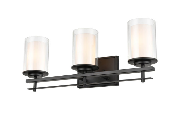 23'' Huderson Matte Black 3 Light Bath Vanity