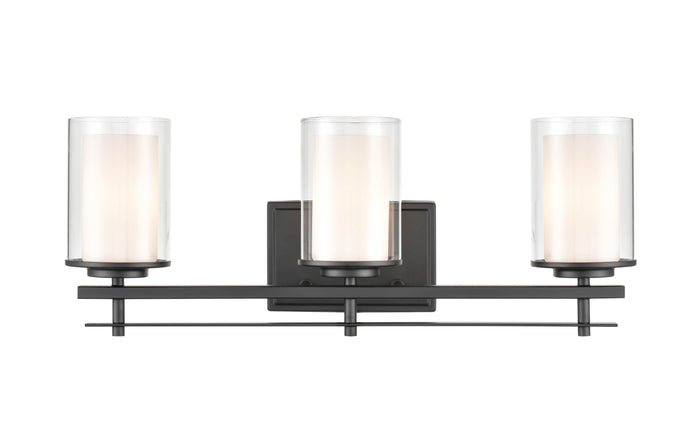 23'' Huderson Matte Black 3 Light Bath Vanity