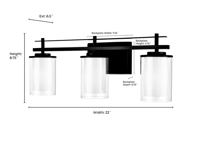23'' Huderson Modern Gold 3 Light Bath Vanity